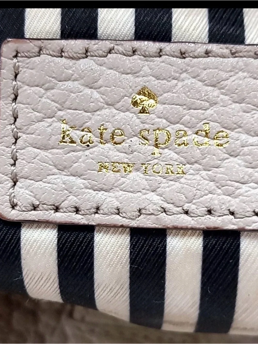 kate spade Taupe Pebbled Leather Tote
